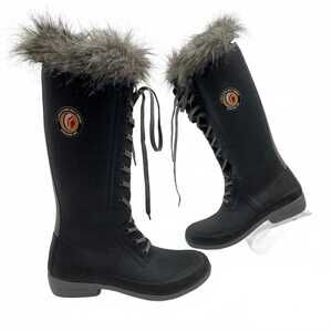 LaCrosse Black Rain Boots | Women’s Size 11 with Fur Trim